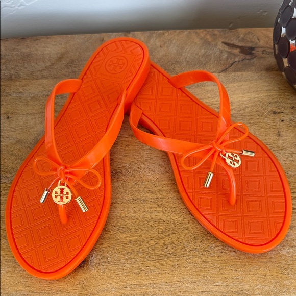 orange tory burch sandals